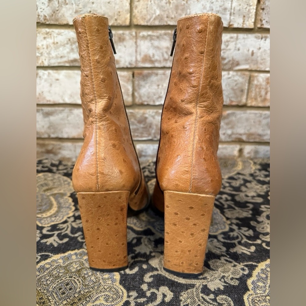 Vintage 90s Charles David By Natalie Ostrich Leather Made In Italy Sz 36 US 5.5 - Picture 4 of 12